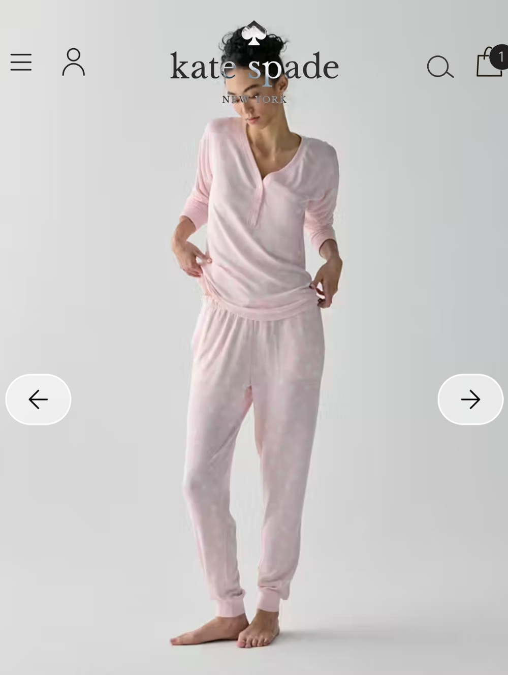 Kate Spade Pink Polka Dot Jogger PJ Set Size Medium